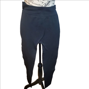 Sofra Fleece lined black leggings sz osfa